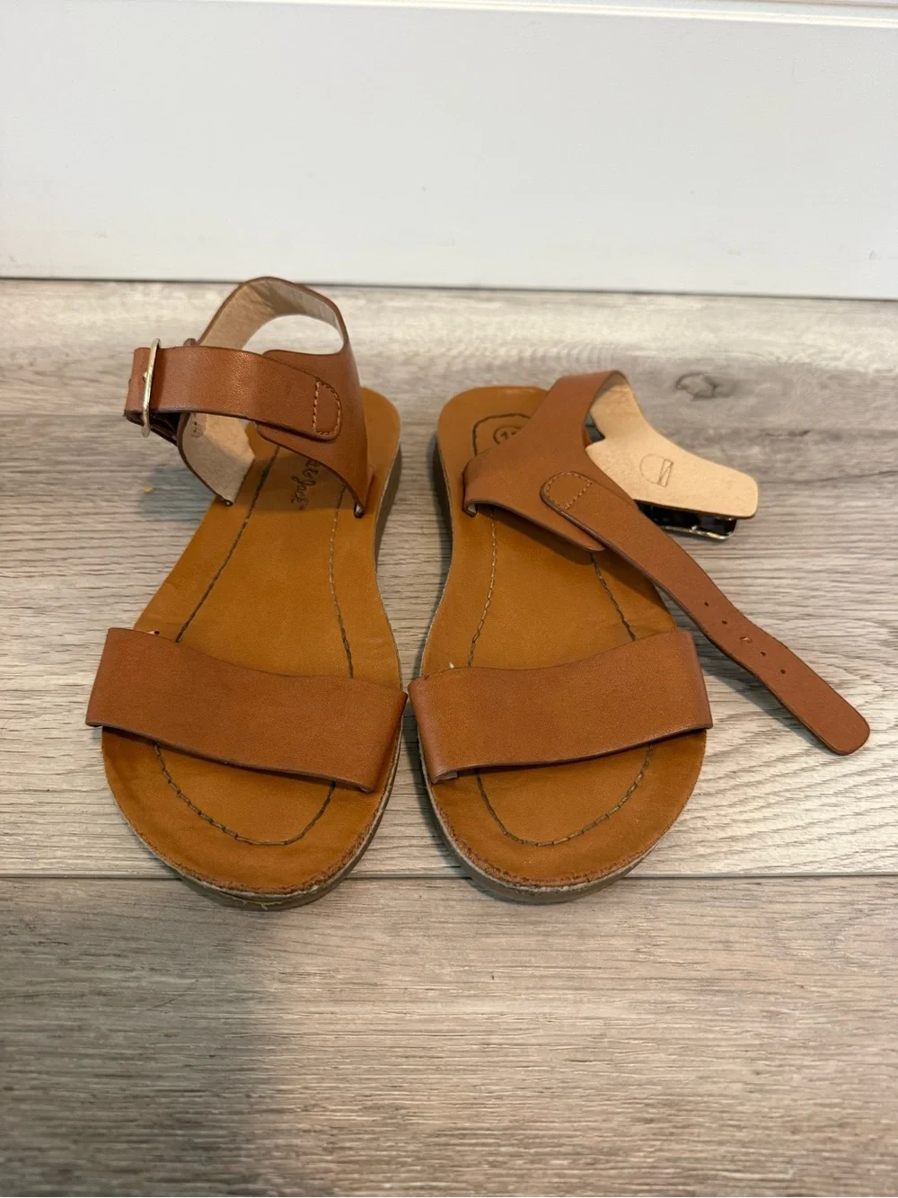 Cat & Jack Brown Girls' Adjustable Strap Sandals